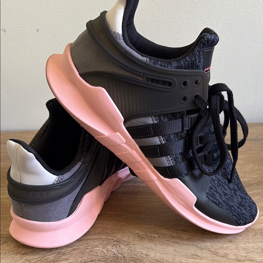 Rare Adidas EQT Black and Pink Sneakers ADV 91-16’s. Perfect condition.